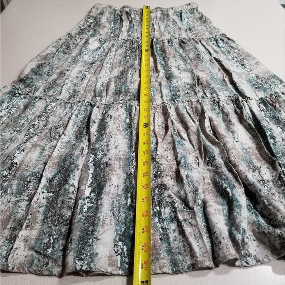 Chico's Midi Camo Calf‎ Boho Tiered Ruffle Skirt - Picture 10 of 13